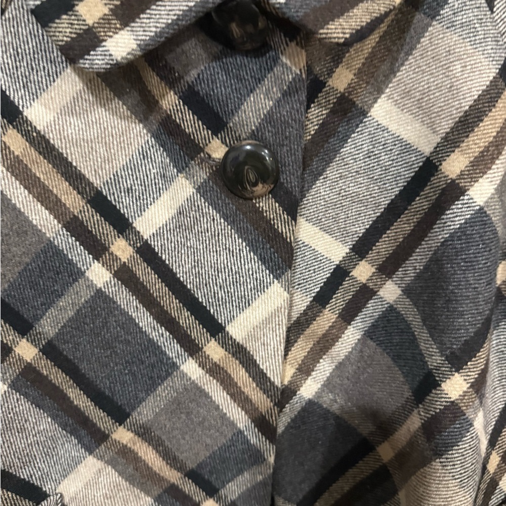 Apostrophe Checkered Pea Coat - wool blend size large - Picture 6 of 8